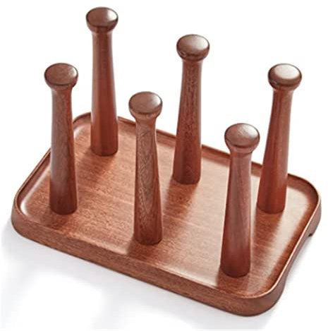 ZWEBY Porte-Tasse pour étagère Porte-Tasse en Bois à l'envers de la Tasse d'eau Économisez de l'espace dans Le Placard (Couleur : Wood Color, Size : One Size)