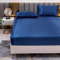 Satin Spannbettlaken Einfarbig 200x220 cm für Matratzen bis 30cm, Betttuch Leintuch Weiche Polyester-Satin Spannbetttuch Bettlaken Marineblau