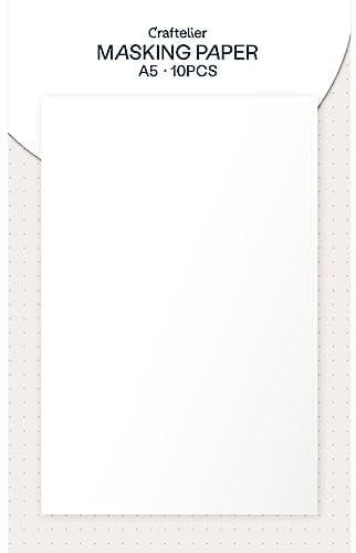Craftelier - Abdeckpapier | Ideal zum Erstellen von Masken mit Stanzformen und Stempeln | Inklusive 10 säurefreien Bögen | A5 (14,8 x 21 cm) - Weiß