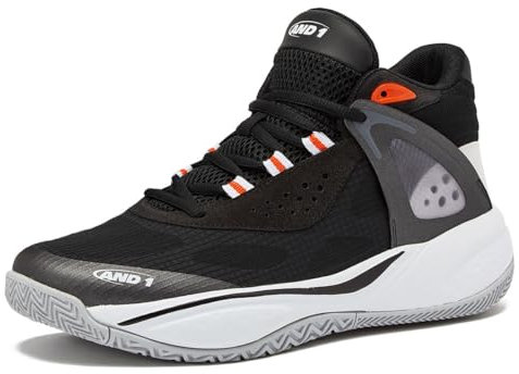 AND1 Basketball Shoes for Women and Men, High Top Men’s Basketball Shoes - Womens Basketball Sneakers Size 6 to 16, Schwarz, 10.5 Women/9 Men