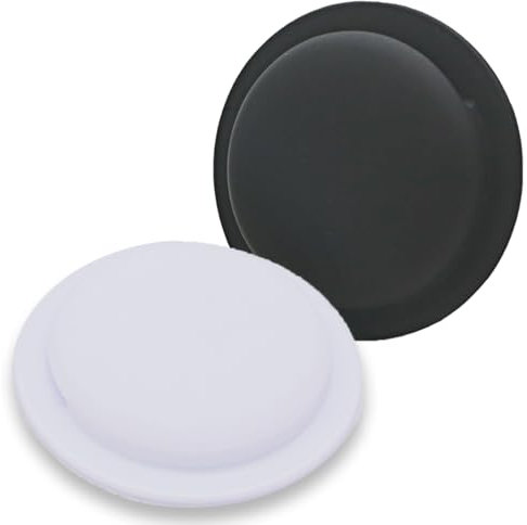 Obyllato Selbstklebende Airtag Hülle, Silikon Schutzhülle Kompatibel mit Apple Air Tag Sticker Case für TV Fernbedienung Geldbörse Auto Fahrrad Gepäck Drohne Kamera Handy (2er Pack), Weiß/Schwarz