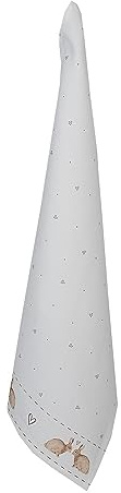 Clayre & Eef Geschirrtuch 50x70 cm Weiß Braun Baumwolle Kaninchen Küchentuch