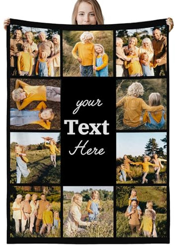 Personalisierte Decke, Fotodecke mit Eigenem Foto, Kuscheldecke , Decke Selbst Gestalten , Personalisierte Geschenke fur Freundin, Mama, Papa (10 Fotos)