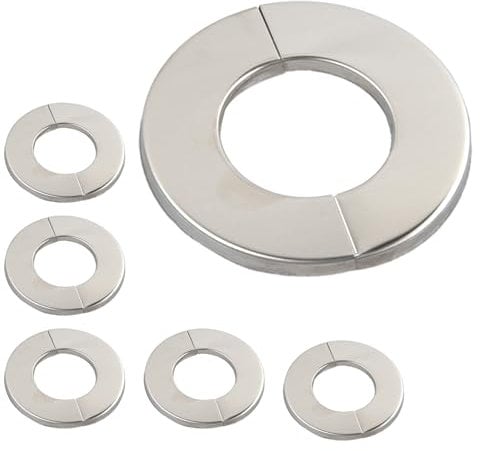 6 Stück Rosetten Abdeckung für Rohre Wasserhahn Abdeckung Selbstklebende Ventilloch Abdeckung Abdeckrosette Edelstahl Heizungsrohr Abdeckung Geteilte Rohrabdeckung, für Wasserhähne Rohre(34mm)