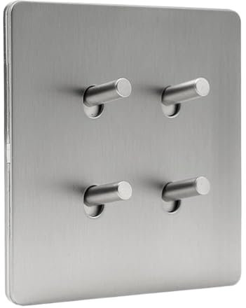 Retro-Wandschalter, Kipp-Lichtschalter, Schalter 86 Wandtyp Home LightEinfacher Wand-Kipp-Luxus-Kipp-Lichtschalter Silber Verdeckter Hebel-Kippschalter for Schlafzimmer, Restaurant, Arbeitszimmer (Grö