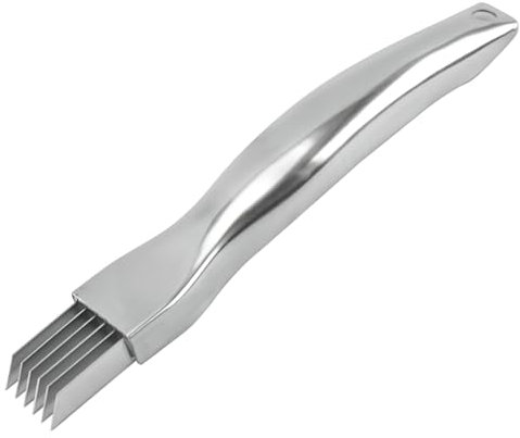 Affettaverdure, in acciaio inox, tagliaverdure, scalogno, con foro per appenderlo, trituratore per cipolle primaverili per tagliare cipolle verdi, frutta, verdure e aglio