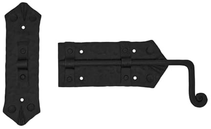 SaKeGa Iron Gate Latch Black Flip Latches, Heavy Duty Cast Iron Drop Latch, for Old Farm Barn Shed Cabinet Shutter Antique Privacy Door Hardware Replacement (274)