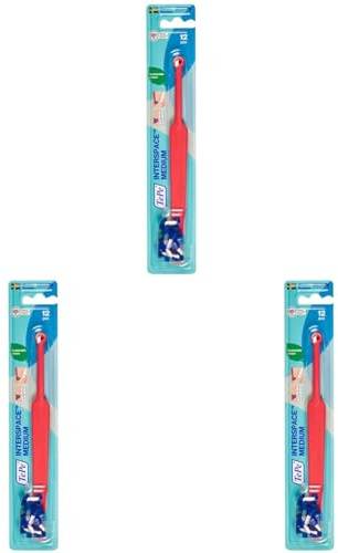 TePe Interspace Brush (Medium) with 12 Heads (Assorted Colors) (Pack of 3)