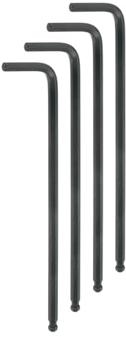 QUARKZMAN 4 PCS Sechskantschlüssel Set mit Kugelkopf 5mm L-Form Extra Arm | langer Sechskantschlüssel aus Chrom-Vanadium-Stahl Reparaturwerkzeug für Handwerker, Winkelschlüsselsatz Schwarz