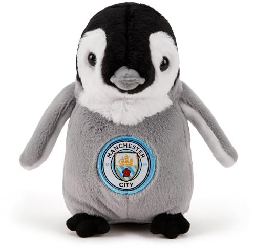 The Gift Scholars Man City FC 22cm Pinguin-Plüsch: Offiziell lizenzierter, umweltfreundlicher Fußball-Kuscheltier Citizens jeden Alters.