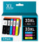 LOFBLAT 33XL Tintenpatrone Kompatible für Epson 33 XL für Epson Expression Premium XP-7100 XP-540 XP-530 XP-830 XP-900 XP-640 XP-630 XP-635 XP-645 (Schwarz Foto Schwarz Cyan Magenta Gelb, 5er-Pack)