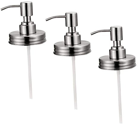Ciieeo 3pcs Stainless Steel Pump Head Dispenser Nozzle Pump for Soap Shampoo Bottles Easy to Install for Home Travel