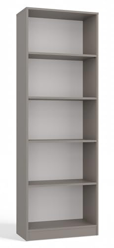 CDF Office Bücherregal R60 | Farbe: Lehm (grau) | Für Wohnzimmer, Büro, Arbeitszimmer | Modern | Regal für Bücher und Spielzeug | Ideal für Kinderzimmer, Teenager, Jugendzimmer