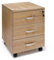 Marvin Cassettiera Ufficio In Legno Chiave Sicurezza Con Ruote Per Scrivania Tavolo 3 Cassetti Ripiani (Rovere Scuro)