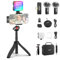 NEEWER Kit Vlogging per Telefono con Luce LED RGB/Microfono Lavalier Wireless/Treppiede Smartphone da Bastone per Selfie, Essenziali per Creatori Contenuti per iPhone Android Podcast YouTube, PA048
