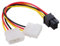 TECHZOCO Cable alimentación 4 Pines Macho Molex a 6 Pines PCI Express EPS 12V, Cable fuente alimentación a Tarjeta gráfica, Apto para tarjeta gráfica NVIDIA, GeForce, Gigabyte, Zafiro, 6 pines, 15 cm