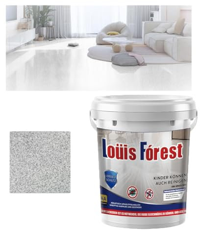 Rivestimento epossidico per Pavimenti Effetto Marmo Lucido, Rivestimento epossidico per Pavimenti con Finitura in Marmo Lucido, Vernice epossidica per Pavimenti (Light Gray)