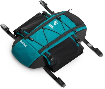 Gearlab Deck Pod 2 - Kayak Deck Bag, Deckhand system (Holds Paddle Float, Bilge Pump) (Teal Grid)