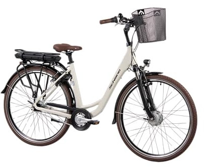 F.lli Schiano E-Moon, Electric Bike for Adults, 28, Trekking Bike, 36V 14.5Ah Removable Battery, 250W Motor, 40Nm, Shimano Nexus 7-Speed Commuter E bike, White