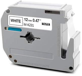 eRgDFS 1pk kompatibel mit MK231 Tape-Etikett 12mm MK-231 MK131 MK531 MK631 MK731 Kompatibel mit PT-80 PT-65(Black on White)
