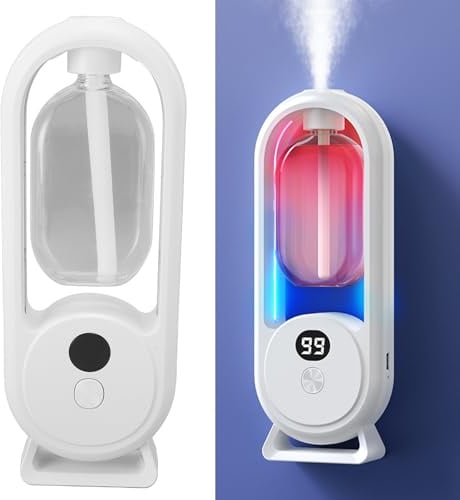 Air Freshener Automatic Spray Bathroom, Wall Mounted Essential Oil Diffuser Automatic Fragrance Dispenser Aromatherapy Diffuser with LED Display, for Bedroom Bathroom Office Hotel
