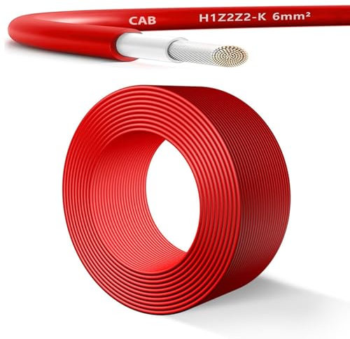 Câble Solaire H1Z2Z2-K 10 Mm² 1500 V CC – Cuivre Étamé, Résistant Aux UV Et Aux Flammes, Certifié UL/TÜV Noir/rouge, 9,8 À 100 M – Idéal Pour Les Systèmes Photovoltaïques(32ft,10 mm2)