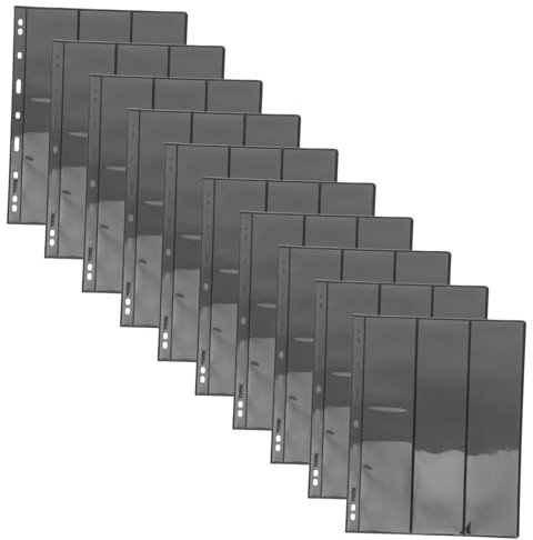 Angoily 10 Stück Doppelseitiges Aufbewahrungsbuch Stempelzubehör Stempelseiten Briefmarkenalbumseiten Stempelhalter Pvc Schwarz