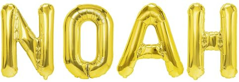 Party Austria Folienballon Schriftzug mit Wunschnamen 35cm Höhe Buchstabenballon Namensballon Jungennamen männliche Namen Männernamen Luftballon (Noah)