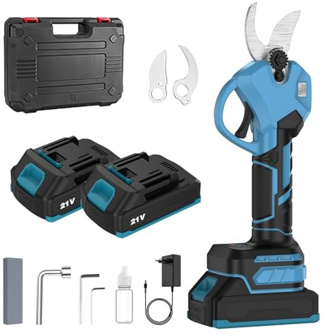 Sécateur Électrique Sans Fil, Ouverture 40MM Secateur Electrique,Sécateur Electrique avec 1500mAh Batterie avec Écran Pour La Taille, Le Jardinage, Les Arbres Fruitiers et Le Vignoble