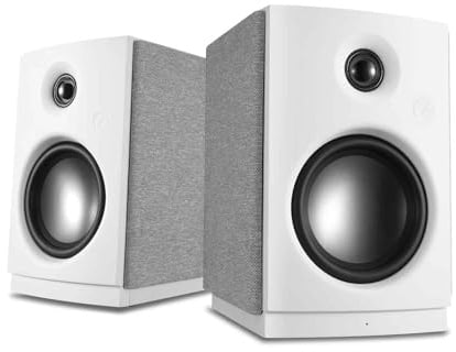 HiVi-Swans OS-10 HiFi-Stereolautsprecher, aktive Bluetooth 5.0-Computer-Regallautsprecher – 4-Zoll-Dynamik-Tieftöner, 62 W RMS und Touch-Steuerung für PC/Telefon/Fernseher