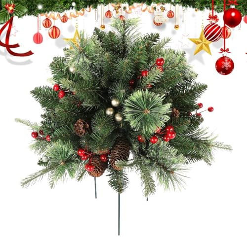 Ahuuen Piquets De Jardin - Tuteur Universel Sapin de Noël,Décorations Art Spikes pour Insérer des Panneaux dans Le Sol pour Porche Printemps Extérieur Allée Pelouse Jardin