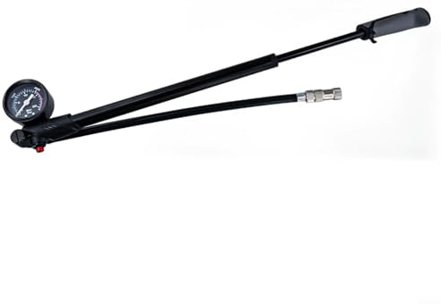 Vorderradgabelpumpe aus Aluminiumlegierung mit Druckmesser für Fahrrad- und Motorradreifen (A)