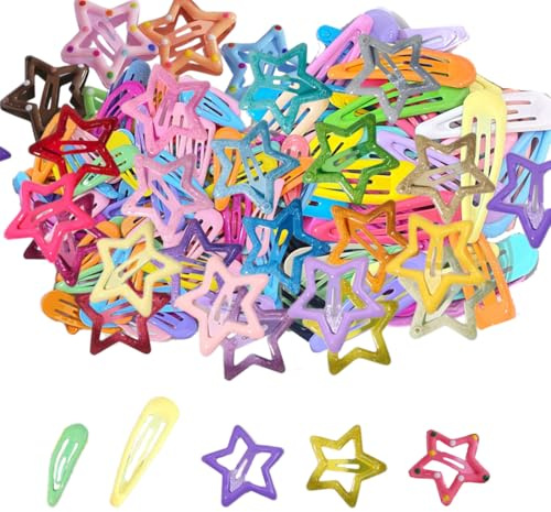 ROKZELT Pinzas Pelo Niña, 100 Unidades 5 cm, Color Caramelo, Horquillas pelo Niña, Pinzas pelo Bebe Clips Accesorios para Fiestas Cumpleaños