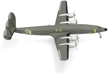 Herpa Modellflugzeug Lufthansa Lockheed L-1649A Super Star Roll-Out, Hamburg, January 17, 2025, Miniatur im Maßstab 1:200, Sammlerstück, Flugzeug Modell mit Standfuß, Metall