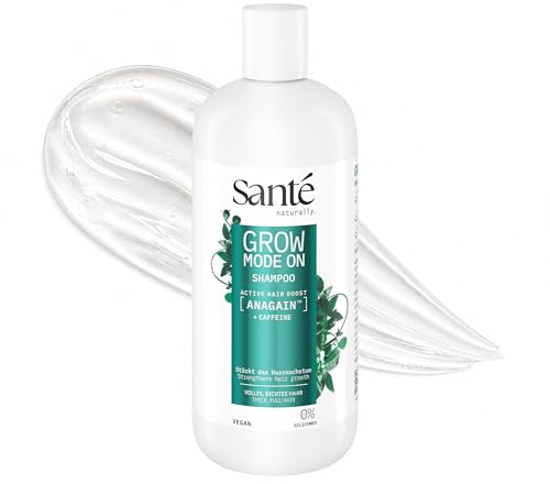 Santé naturally. Grow Mode On Shampoo - 500 ml - kräftigendes Haarshampoo mit AnaGain, Koffein & Arginin - aktiviert Wachstum für dichter wirkendes Haar - vegan, ohne Alkohol