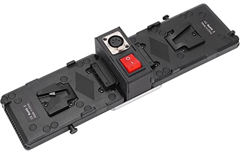 Ycauty V-Mount Dual Battery Plate Effiziente Stromversorgung für Skypanel LED-Panel-Leuchte, Aluminiumlegierung, ABS-Material