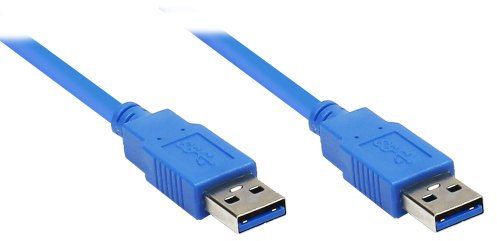 Anschlusskabel USB 3.0 Stecker A an Stecker A, 1m, blau, Good Connections®
