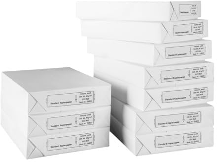 SCHÄFER SHOP Kopierpapier A4-80g/m² Papier - Druckerpapier Laserpapier Inkjetpapier Faxpapier - 5000 Blatt, 10 Packungen mit 500 Blatt, weiß