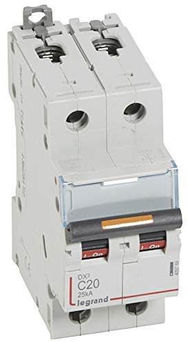 Disjoncteur DX³ 25kA - 2P 230V~ à 400V~ - 20A - courbe C - 2 modules