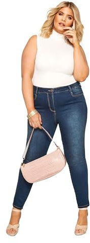Yours for Good Curve Blue Skinny Stretch Ava Jeans - Women's - Plus Size Curve