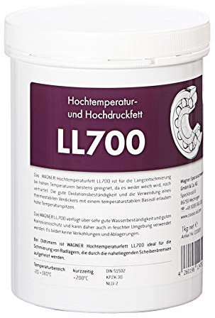 WAGNER Hochtemperaturfett - Reibungsminderndes Schmierfett für Oldtimer & Maschinen (-20 bis +180°C)| Hochdruck- & Lagerfett für Wälz- & Gleitlager | Wasserbeständig, Langzeitschmierung |1 Kilo