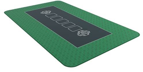 Bullets Playing Cards, Profi Pokermatte grün in 100 x 60cm eigenen, Pokertisch, Deluxe Pokertuch Tischunterlage Pokerteppich, Pokertischauflage