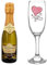 Personalised Love Heart Flute and Miniature Prosecco Set - Gift Set