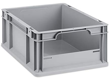 aidB Eurobox NextGen Insight Front offen, 400x300x170 mm, robuste Regalbox mit Entnahmeöffnung, stapelbare Kunststoffkiste, ideal für die Industrie, 1 St.