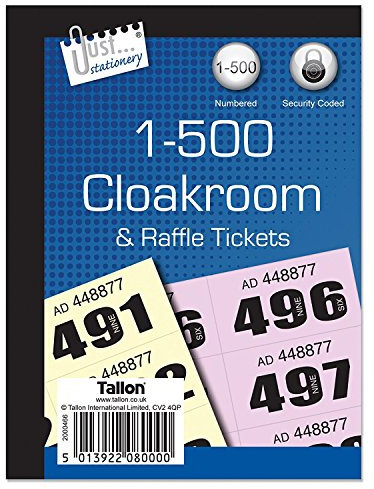 Just Stationery Garderobennummern, Zahlen von 1 bis 500 farblich sortiert