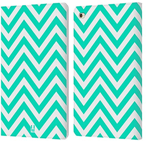 Head Case Designs Verde Azulado Zigzag de neón Carcasa de Cuero Tipo Libro Compatible con Apple iPad Mini 4