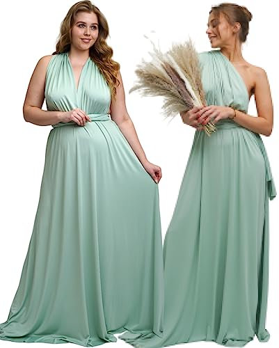 Taniri Infinity Kleider für Brautjungfern - Umstandskleid - Weihnachtskleid für Frauen - Brautjungfernkleid für Hochzeit, Salbei, Einheitsgröße