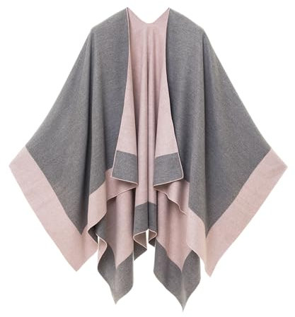 MELIFLUOS DESIGNED IN SPAIN Châle Wrap Poncho Ruana Cape Cardigan Chandail Ouvert devant pour l'Automne Hiver (PC02-3)
