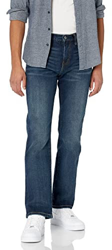 Amazon Essentials Herren Bootcut-Jeans mit gerader Passform, Dunkle Waschung, 30W / 30L