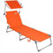 CASARIA® Tumbona Plegable Jardín Playa Reclinable Carga 150Kg Parasol 190x59x29cm Aluminio Piscina